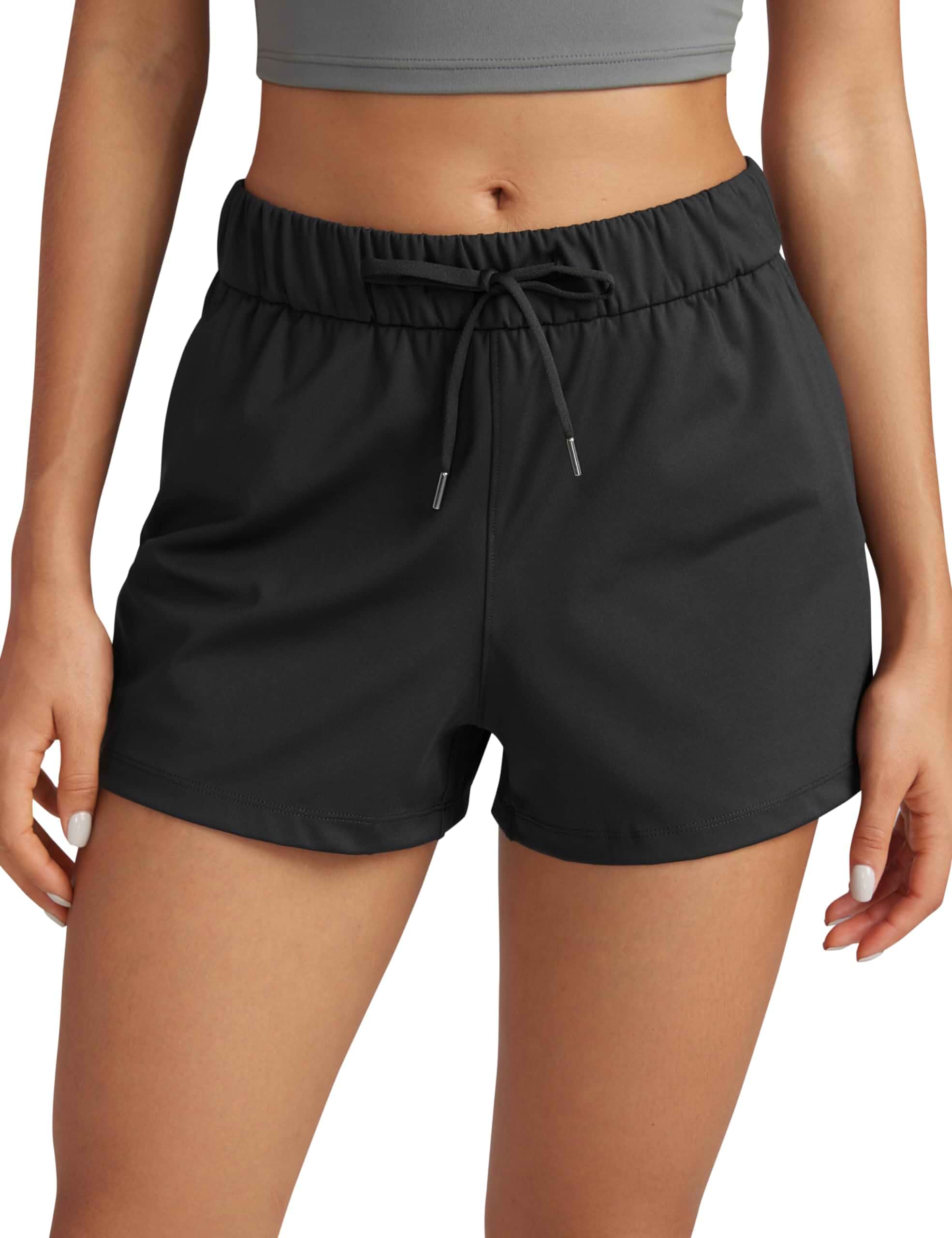 CRZ YOGA Walk The City Casual Shorts 2.5" | Mid Waisted, Wrinkle-free, Stretch, Work, Pockets, for Women