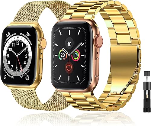 baklon Pack 2 Compatible with Apple Watch Band 38mm 40mm 41mm, Stainless Steel iWatch Band Compatible with Apple Watch Series UltraUltra2SE2SE9 8 7 baklon Pack 2 Compatible with Apple Watch Band 38mm 40mm 41mm, Stainless Steel iWatch Band Compatible with Apple Watch Series UltraUltra2SE2SE9 8 7