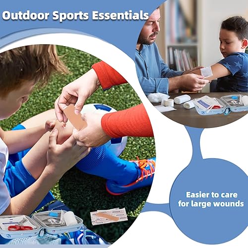 Vista 5 de Pequeño kit de primeros auxilios para el hogar, automóvil, viajes, campamento, senderismo, niños, mini kits portátiles de emergencia médica que cabe