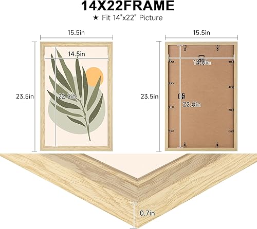 Vista 182 de GULETHUN Marco de fotos de 24 x 36 pulgadas, marco para póster blanco, decoración del hogar, marcos naturales de galería, formato horizontal