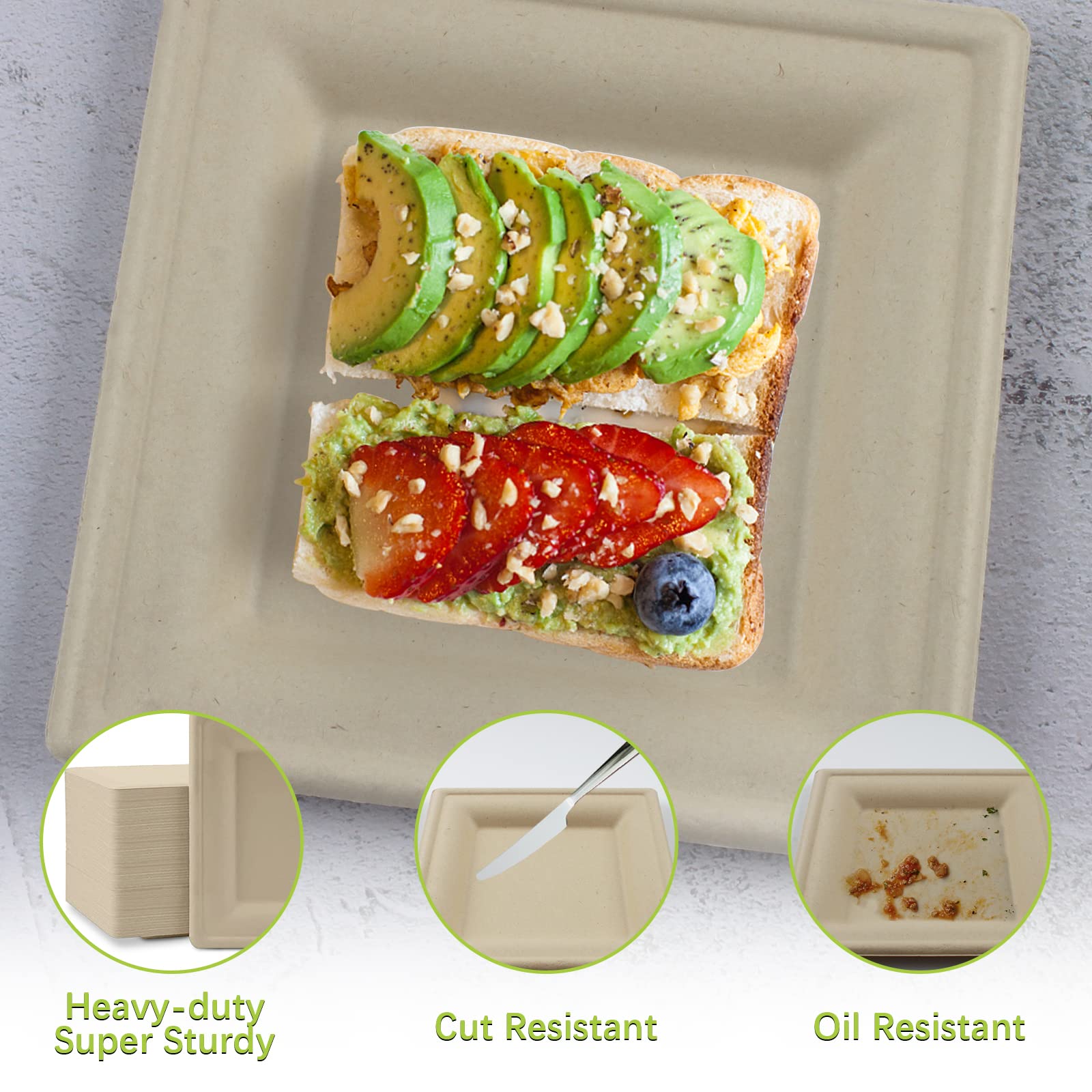 Snapklik.com : BangShou 50 Pack Disposable Paper Plates 100% ...