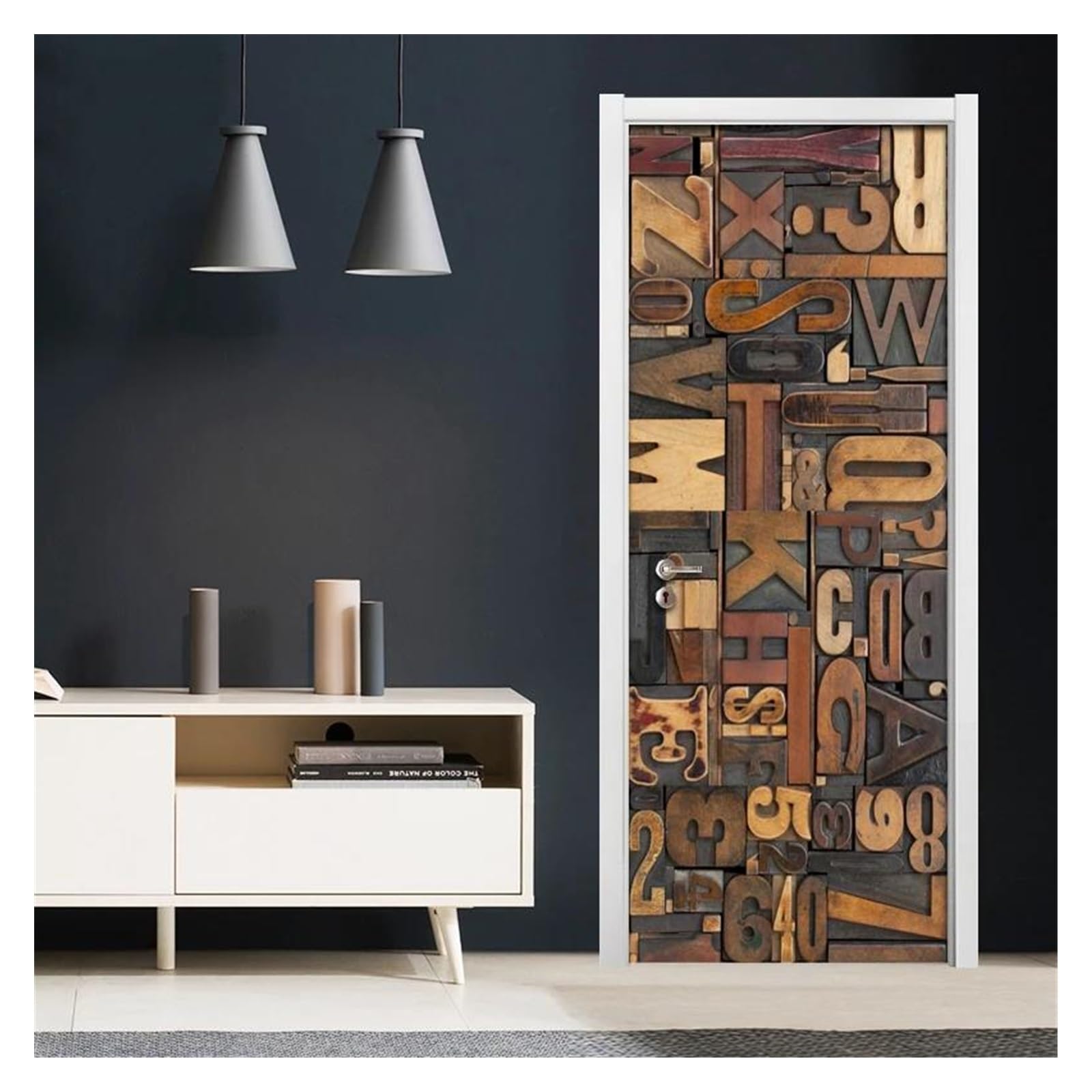 Sticker mural de porte 3D affiche PVC amovible autocollante et imperméable DIY