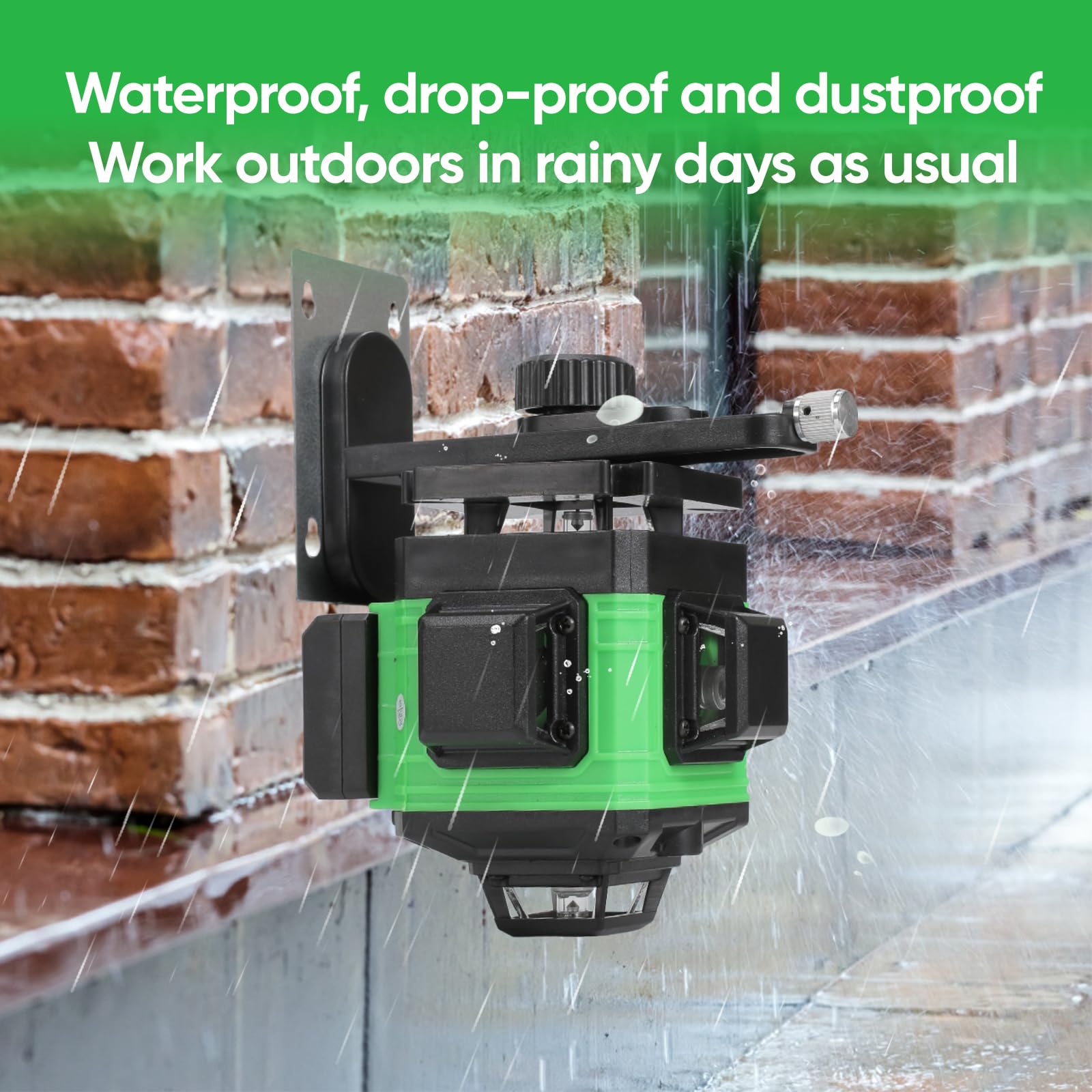 Nivel Láser Autonivelante 360° x 4 Grados Verdes - 4D 3° Tank High Accuracy Rotativo con IP54 Anti-polvo y 2 Baterías