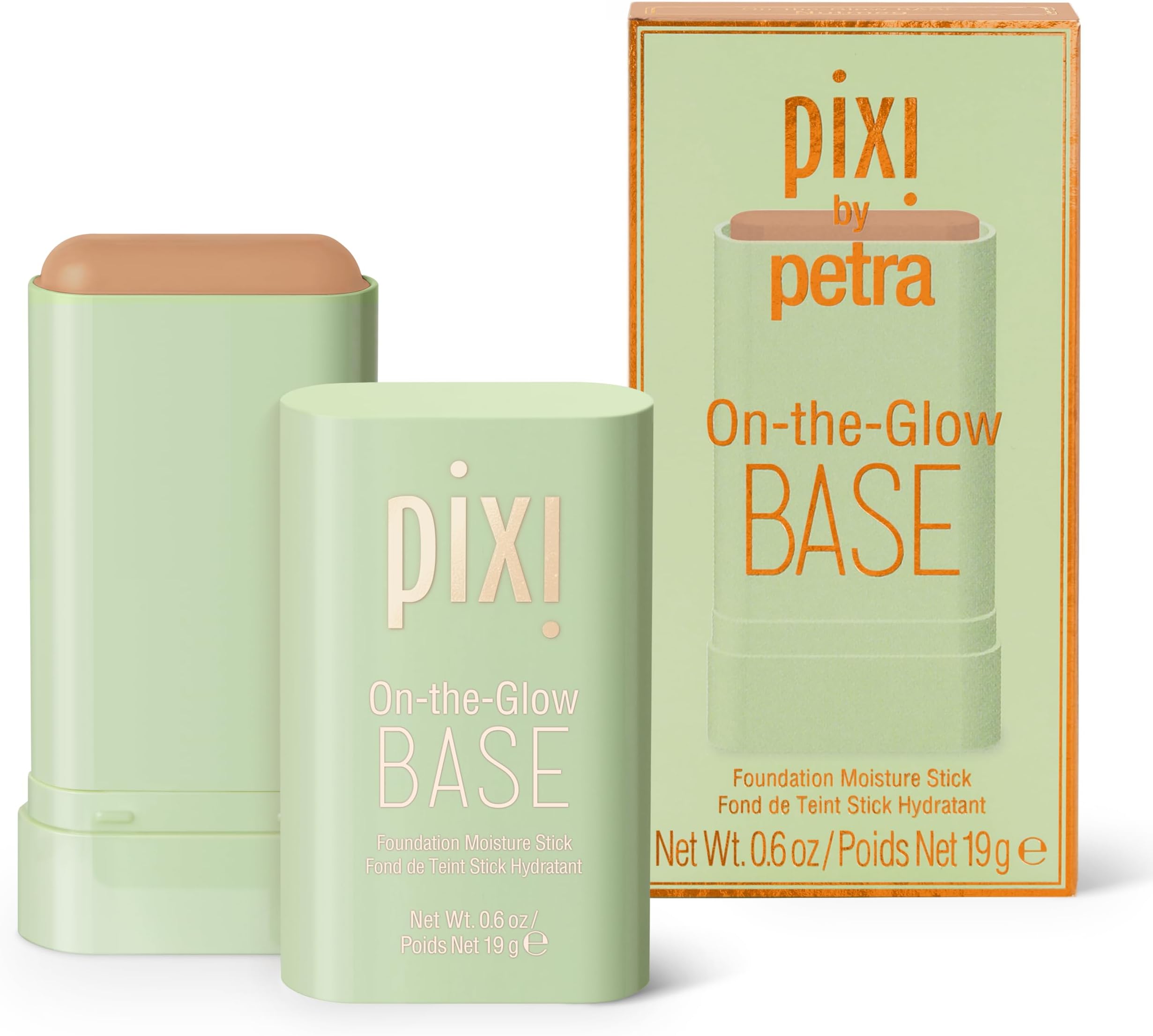 Pixi Beauty On-the-Glow Base| Tinted Moisturizer Foundation Stick | Nutmeg; : Deep tan, neutral shade| 0.6 oz / 19g