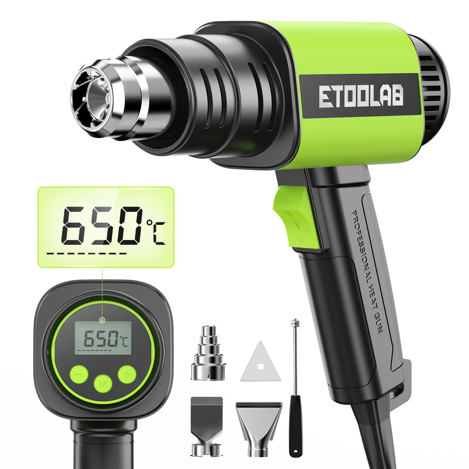 Kroosim Heißluftpistole 2000W - Digital Mit LCD Display 50-650°C