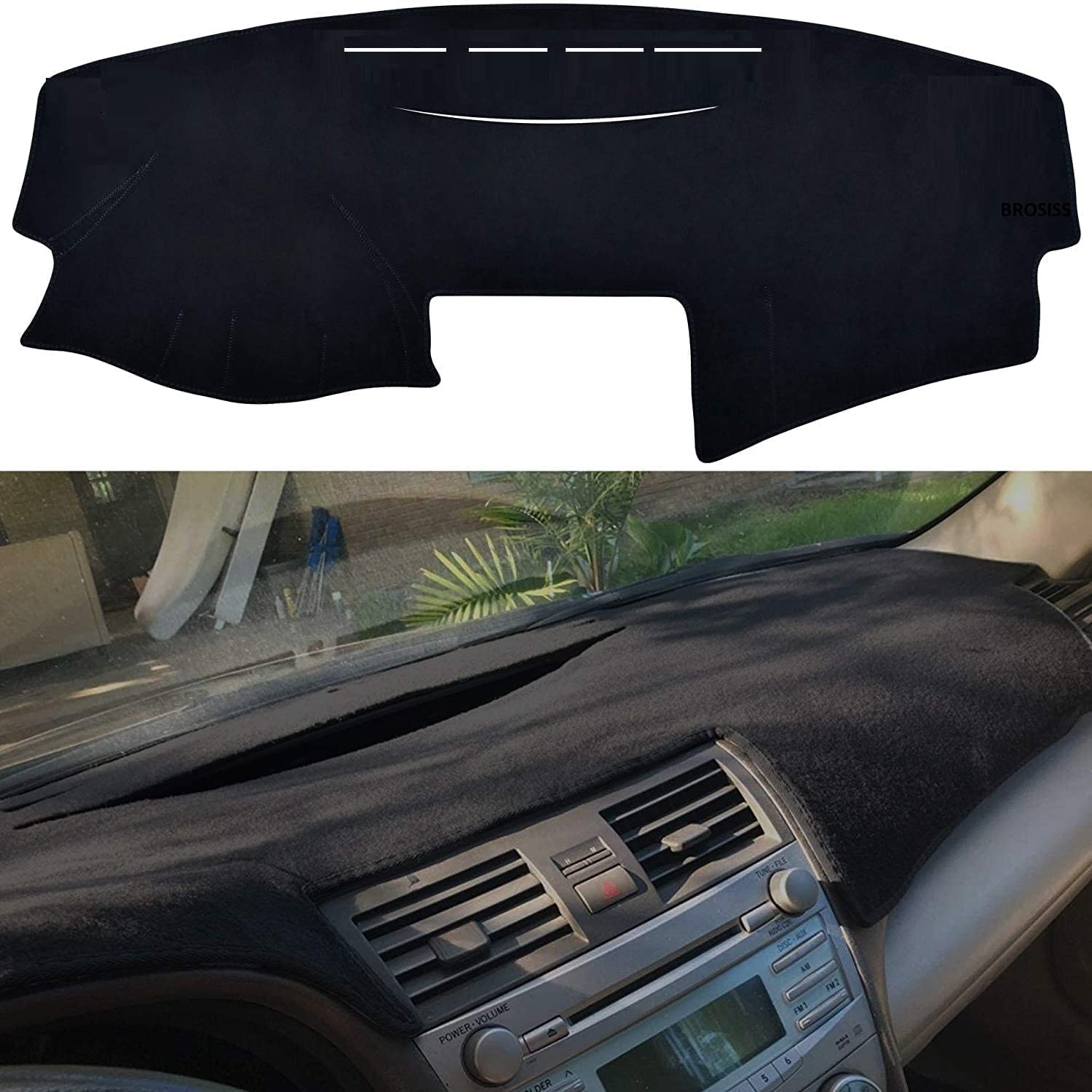 Our-World Dashboard Dash Board Cover Mat Carpet Compatible with 2007-2011 Toyota Camry (Black)