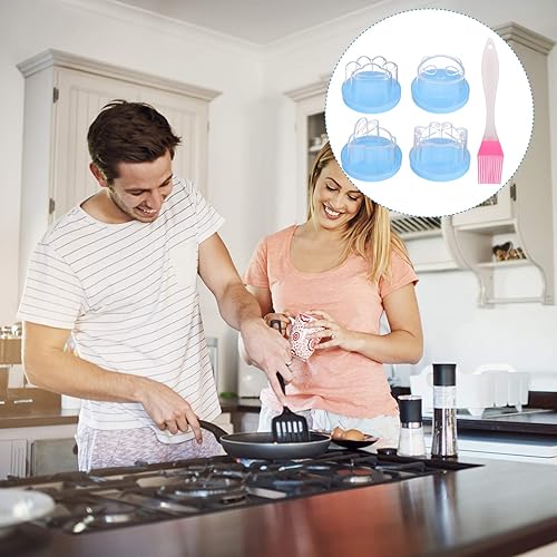 Miniatura 7 de Hemoton 4pcs Huevo Pocher Tazas Huevo Picaduras Molde Huevo Cocción de Vapor Cocina Cocina Desayuno Utensilio de Cocina para Huevos Pochados Poched
