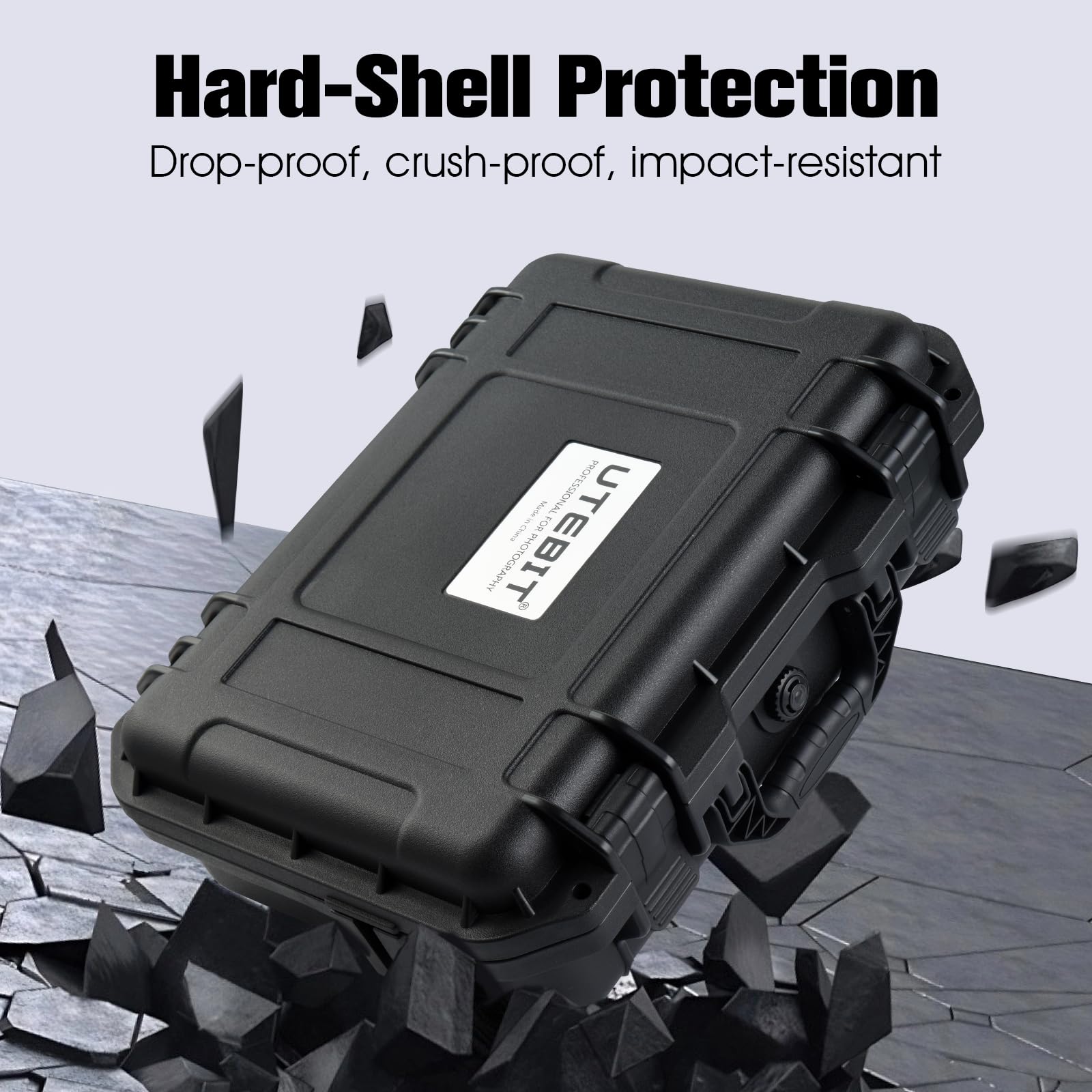 UTEBIT Custodia per Trasporto Rigida Impermeabile Compatibile per DJI Mini 4 Pro/Mini 3 Pro, Accessori per la custodia del drone per telecomando DJI RC 2/RC-N1