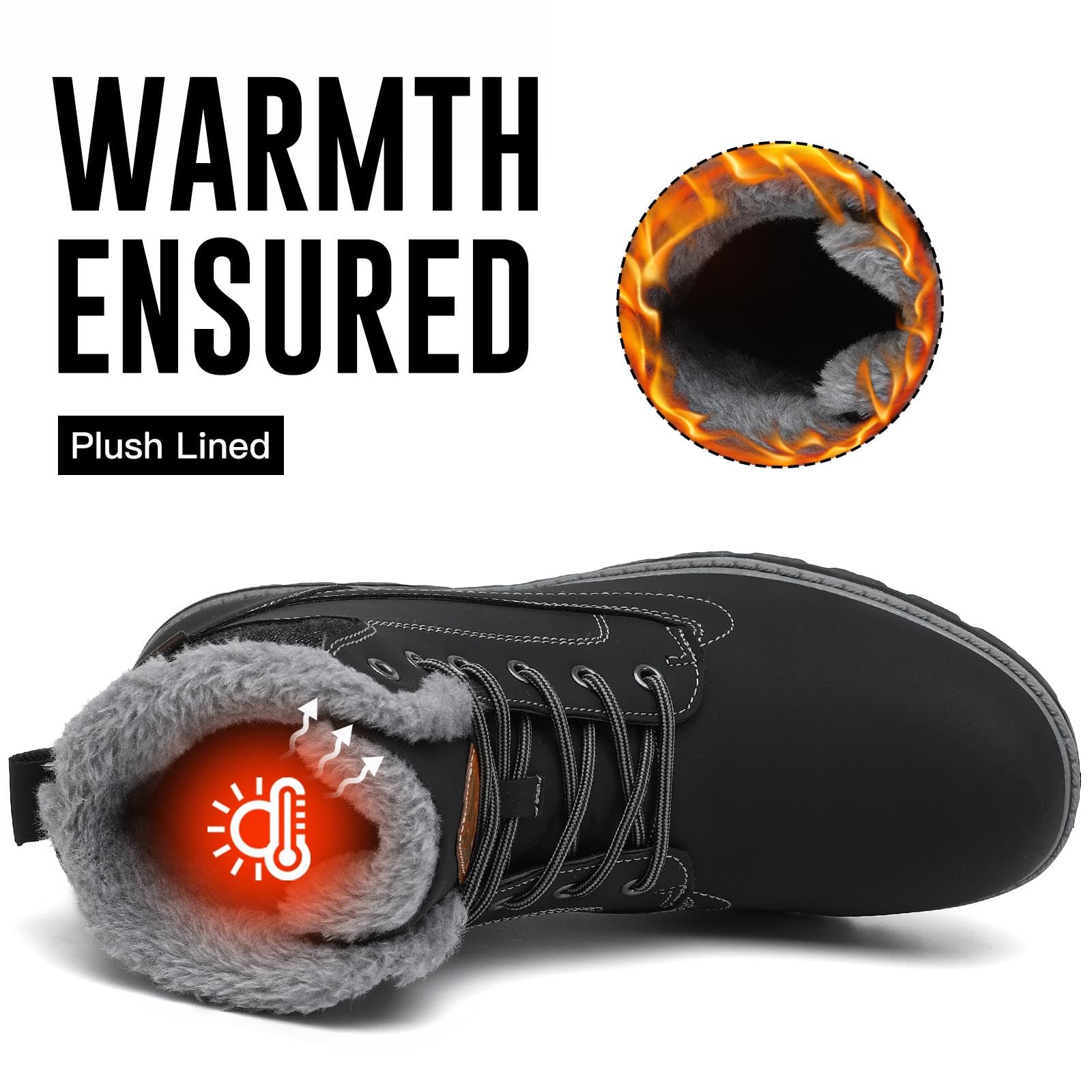 Mishansha Scarpe Uomo Stivaletti da Trekking Eleganti Scarpe da Ginnastica Stivali da Escursionismo Invernali Impermeabile Outdoor