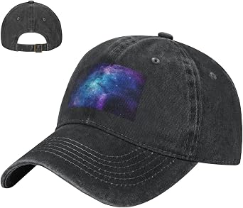 Baseball Cap Golf Dad Hat for Men Women Adjustable Cotton Sports Caps Blue Galaxy Trucker Hat Black