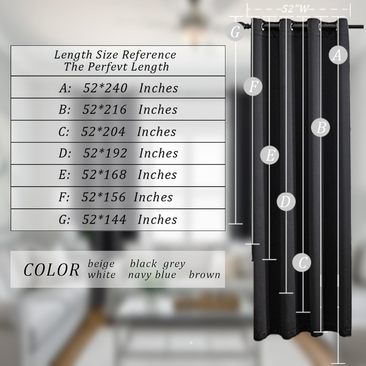 Qiseca Extra Long Curtains High Ceiling Drapes 13Ft for Living Room, Tall Windows Custom Made 2 Story Blackout Curtains for High Living Room Bedroom Loft Theater W52xL156 Inches Long 1 Panel, Black