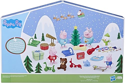 Miniatura 11 de Peppa Pig Peppa's - Calendario de Adviento para niños, contiene 24 juguetes sorpresa, 4 figuras familiares navideñas; a partir de 3 años