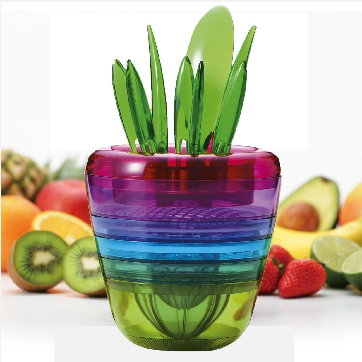 Home Kitchen Tools Fruit Salad Cutter Citrus Juicer Grinder Kitchen Gadget Flower Pot 10 in 1 Cooking Tools Processor