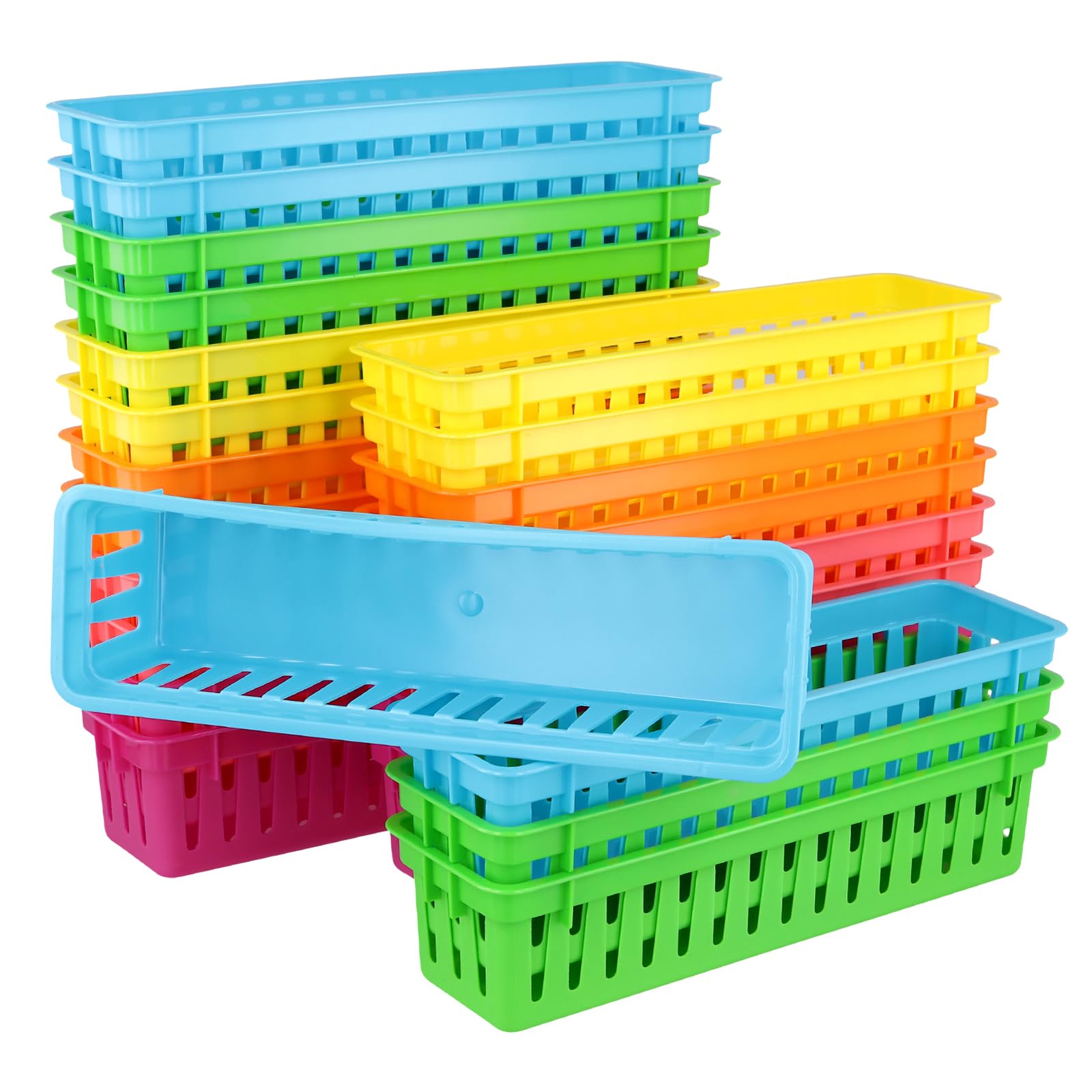 Bols en plastique multi-usages Lot de 24 paniers de rangement en 6 couleurs pour petites pièces