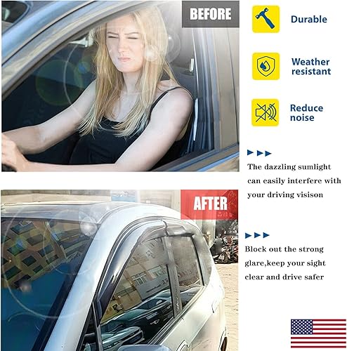 Miniatura 5 de Viseras laterales de ventana de automóvil para Toyota Corolla Hatchback 2019-2023, deflectores de ventilación solar, protectores de lluvia de