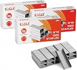 Eagle Numéro 10 Mini Staples Premium pour #10 Des agrafes, 1000 pcs par boîte, 3 Boîtes en boîte (3000pcs Total), Argent