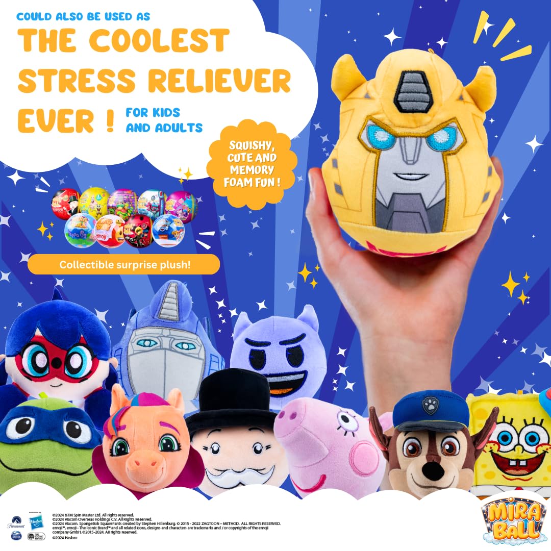 MiraBall Transformers Mystery Expandable Maxi Plush to UNbox, Collectible Squishy and Soft Plush with 4 Surprise, Limited Edition, Great Toy Gift, Trendy for Kids Aged 3+ (2-Pack)