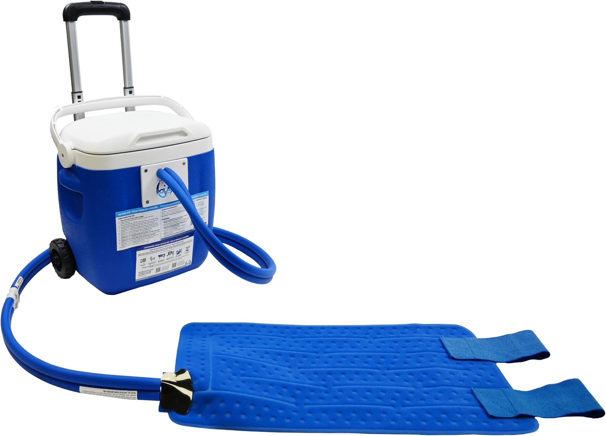 Polar Products Active Ice® 3.0 Large Universal Rectangular Pad Cold Therapy System with Programmable Digital Timer,16 Quart Cooler, Quiet Pump, Strong Cryotherapy Pain Relief Treatment