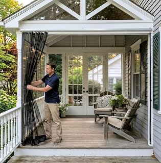Akon Retractable Mosquito Curtains with Track, Custom