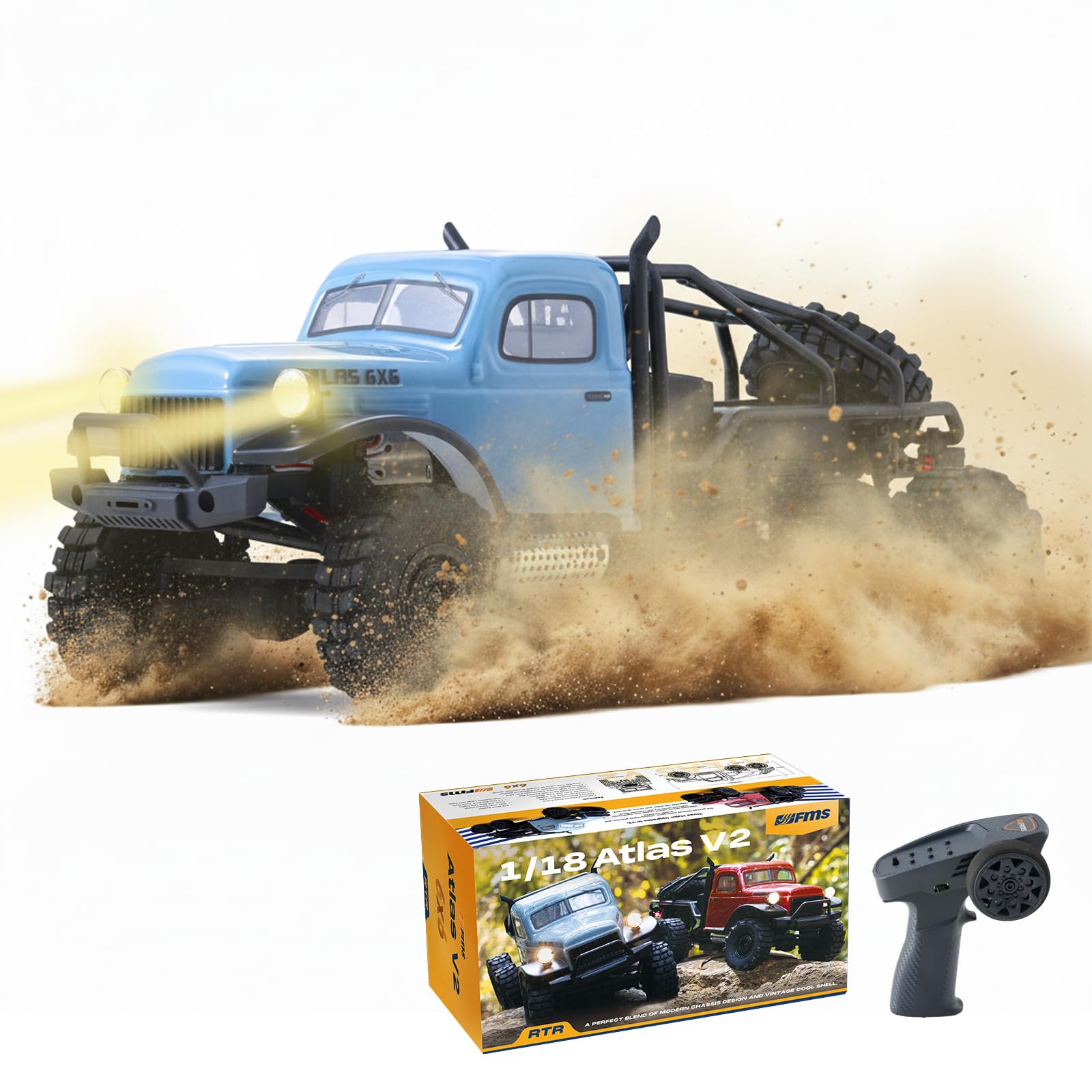 FMS ATLAS 6X6 FMS RCカーズ1:18クローラーRTR未使用 FMS 1/18 Atlas 6X6 Crawler RTR Waterproof Remote Control CarOff