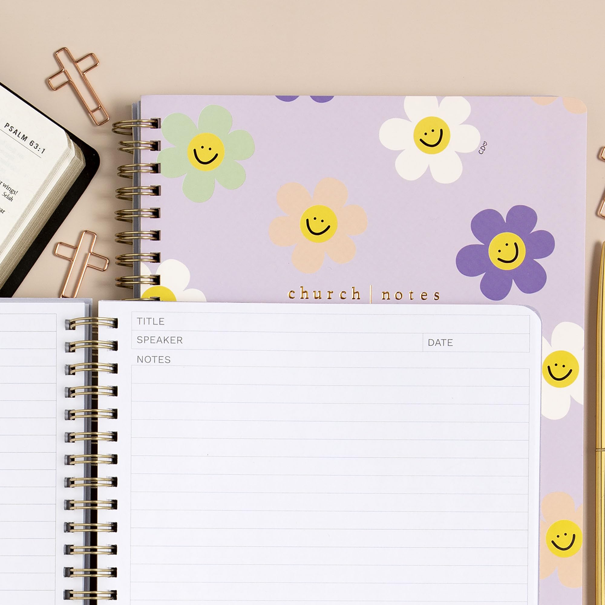 Church Notes Notebook Journal by Callie Danielle, Happy Daisy with Maps, Bible Journal, Sermon Notes Notebook, Christian Journals, Easter Gifts for Church Members, Bible Study Group, Church Families