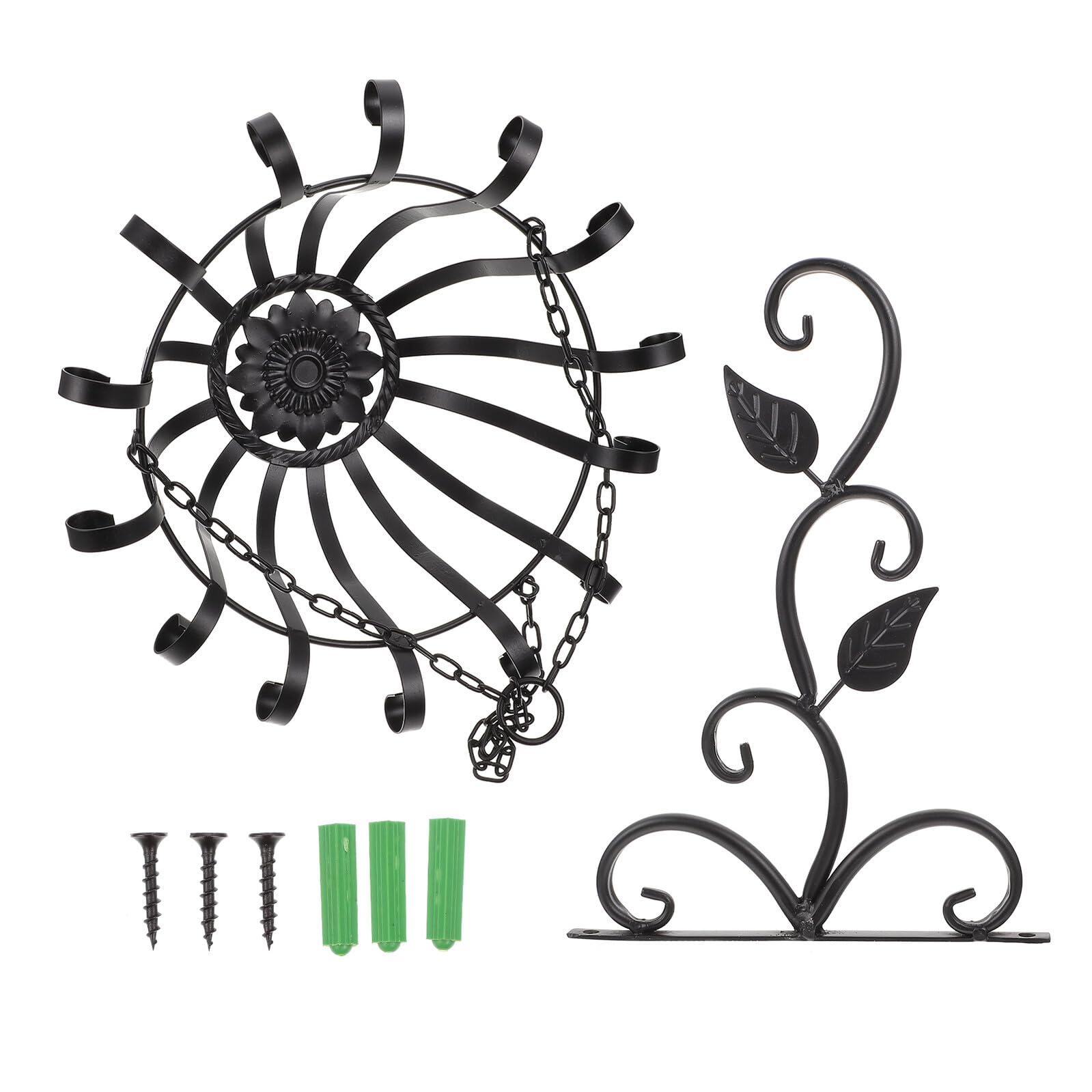 Gatuida Fioriera Sospesa in Ferro Nero con Supporto Portavaso da Parete per Piante Verdi e Fiori Decorativo per Giardino Balcone e Interni Design Elegante e Salvaspazio