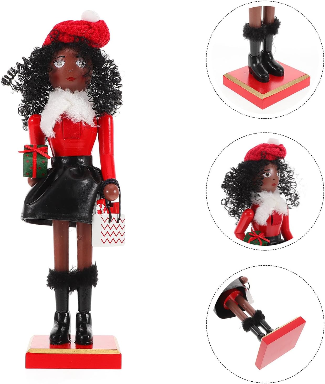 Abaodam Christmas Wooden Nutcracker Figure Nutcracker Ornament Decor for Holiday Party and Home Seasonal Decoration