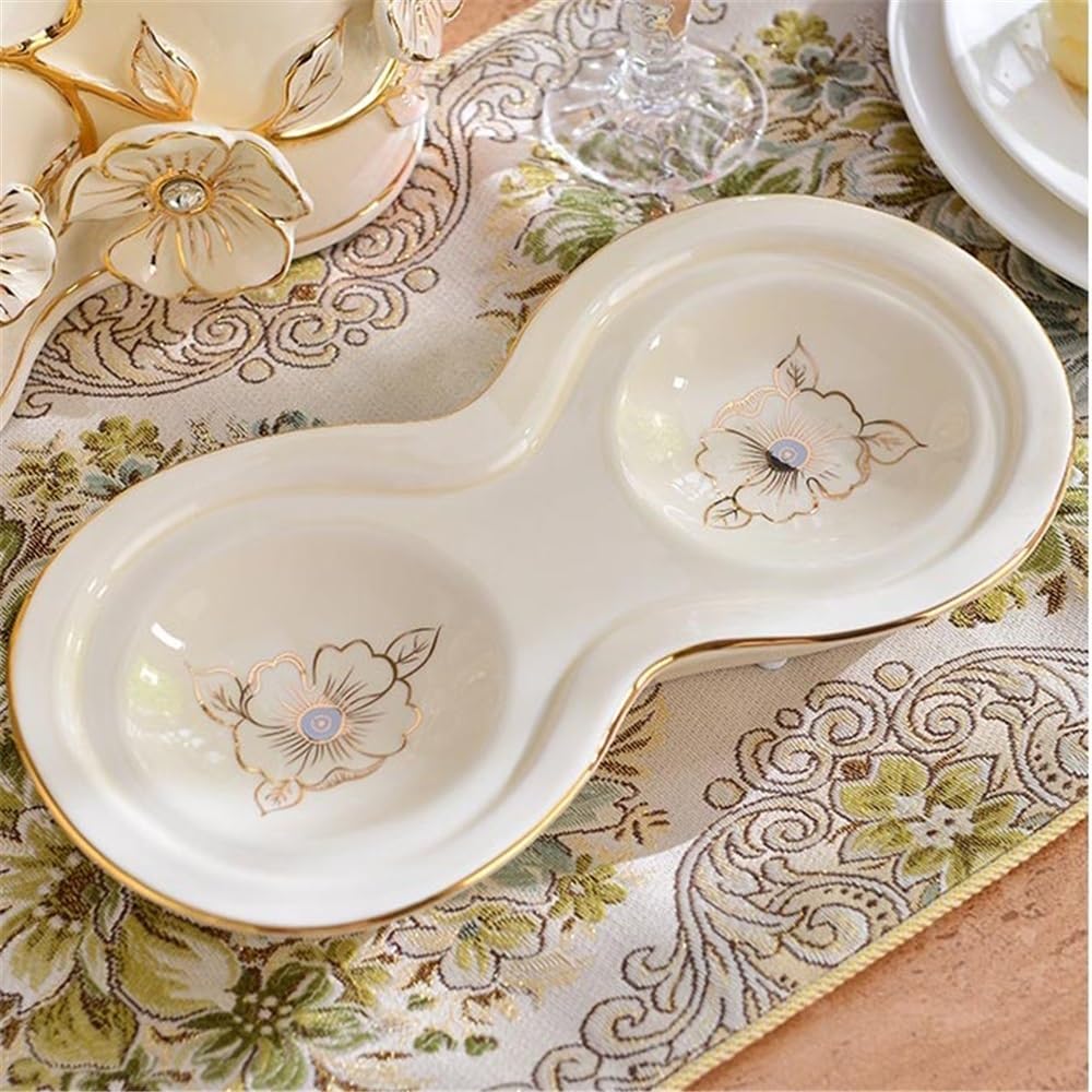 Uchwyt na przybory Ceramic Utensil Holder Household Organizer Drain Rack with 2 Divided Compartments