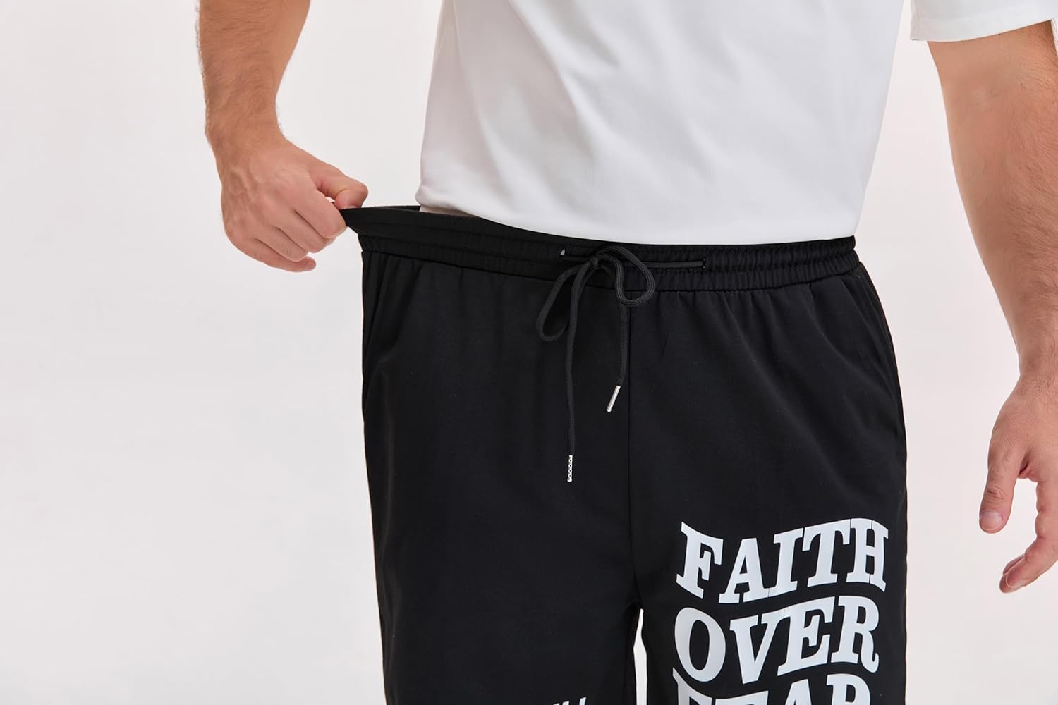 QJQ Men's Letter Graphic Drawstring Waist Shorts Summer Casual Workout Athletic Gym Track Shorts Streetwear - Image 2