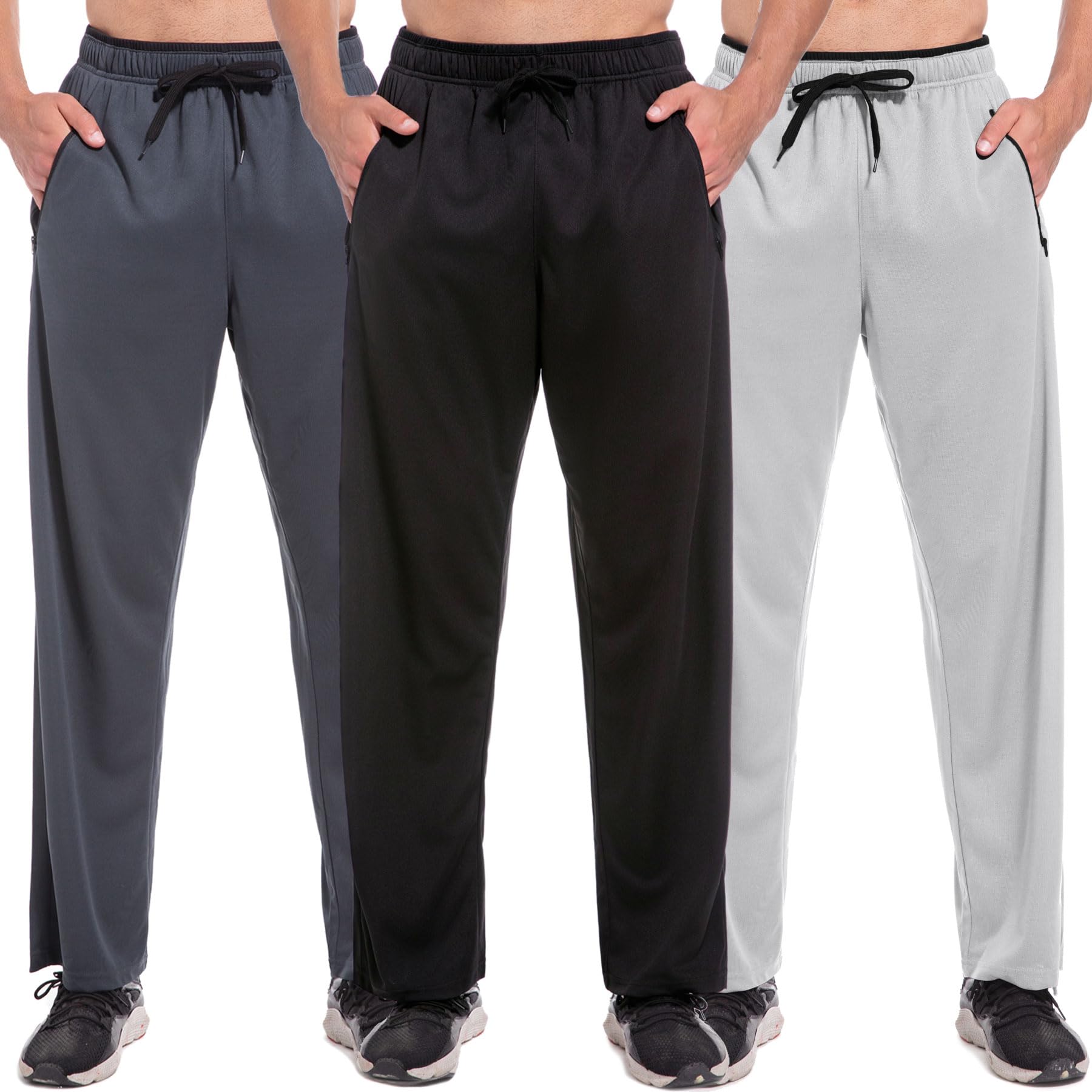 sacuiman Mens Sweatpants with Zipper Pockets Open Bottom Athletic Pants for Workout,Running,Training,Jogging,Gym-picture-45