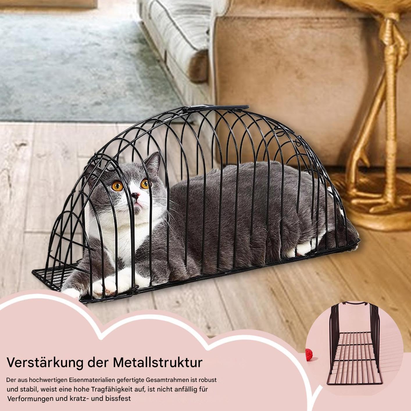 Jaulas para Mascotas para Gatos | Jaula para el Cuidado de Gatos y baño - Red Metal Box para el Cuidado de Mascotas Viaje Coche Transporte Hogar Gatito Interior