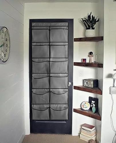 Miniatura 2 de TidyMaster 1 paquete de 12 bolsillos de malla transpirable, organizador grande de zapatos para colgar sobre la puerta, zapatero para puerta de