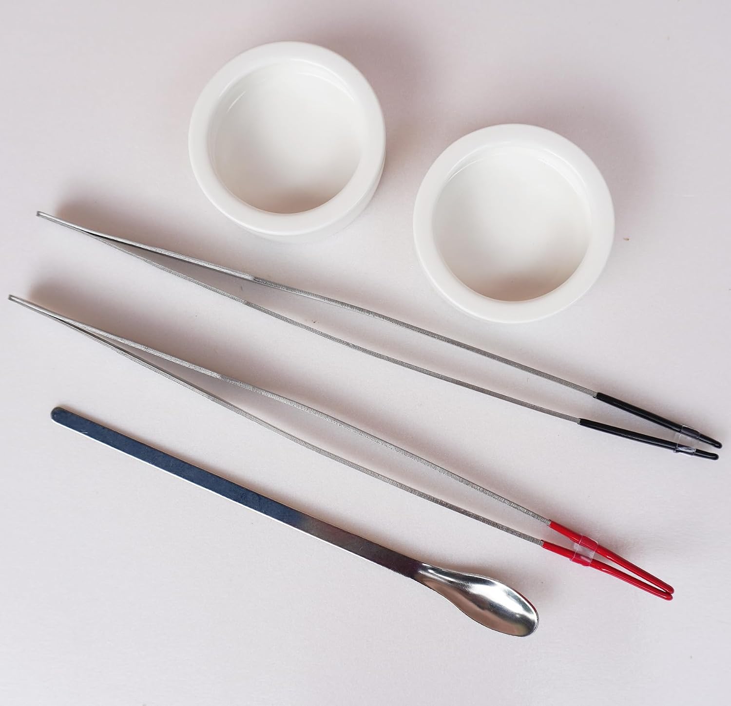 Reptile Feeding Kit - Stainless Steel Tongs (2 Pack), Calcium Scoop & 2 Ceramic Bowls, Non-Slip Tweezers for Leopard Gecko, Lizard Tank
