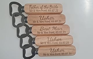 Personalised Wooden Bottle Opener Gift, Engraved Wedding Gift for Best man, Father of the Bride, Usher Groomsman -Wedding day Gifts Keepsake