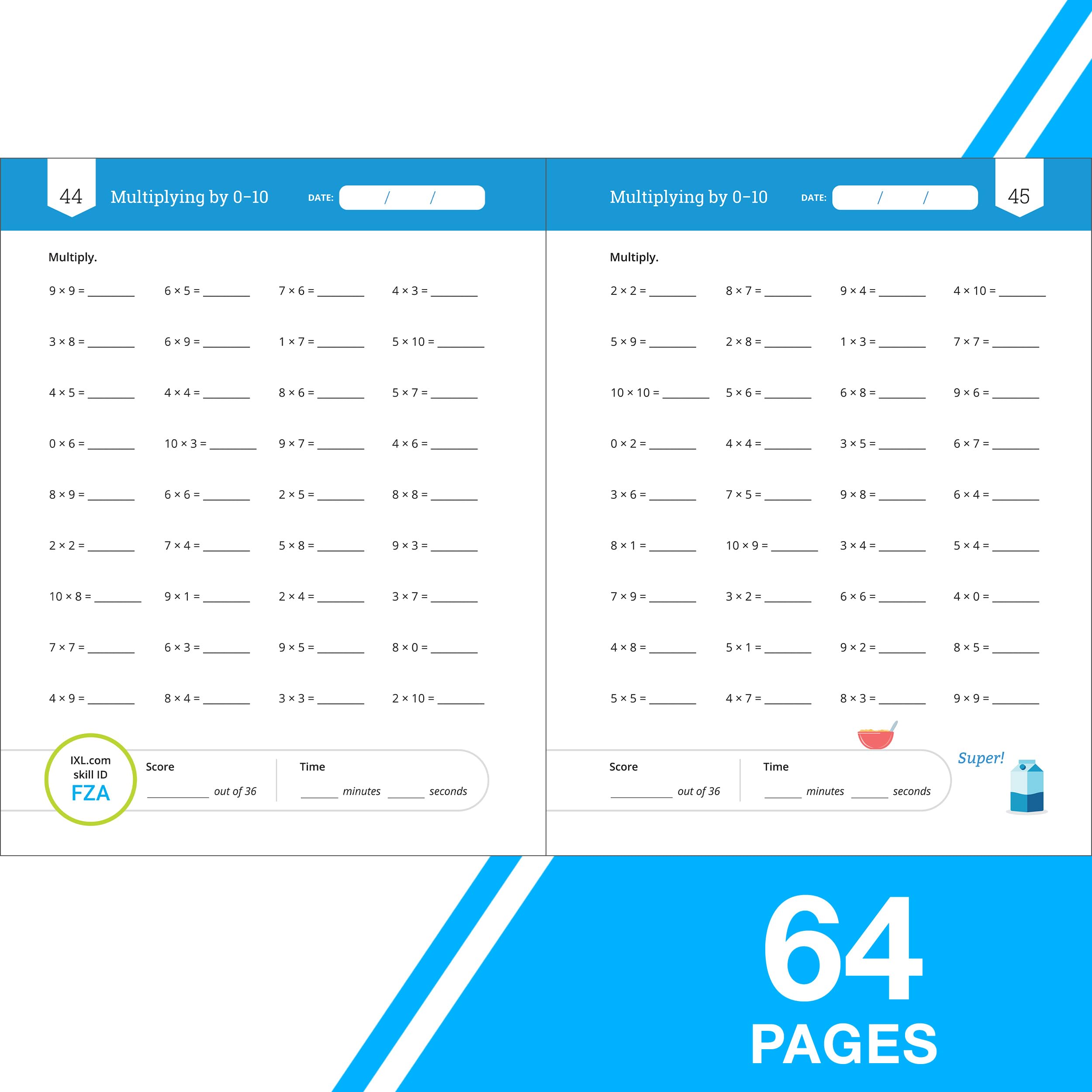 IXL Multiplication Facts & Fluency 3rd Grade Math Workbook, Mathematics Book for Kids Ages 8-9 Covering Times Table Facts up to 10x10, Multiplying by 11 and 12, and More - Image 3