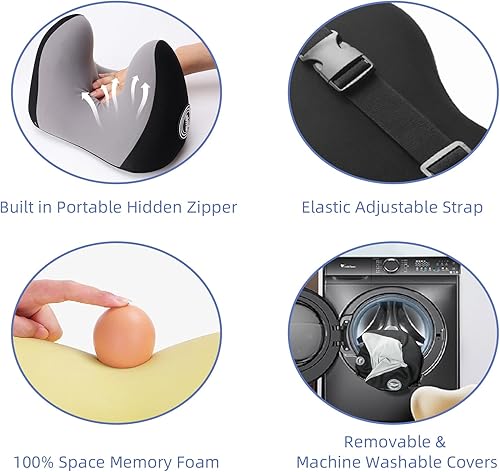 Miniatura 3 de Really Useful - Almohada para reposacabezas de automóvil, almohada para dormir con correa ajustable, 100% espuma viscoelástica y funda extraíble