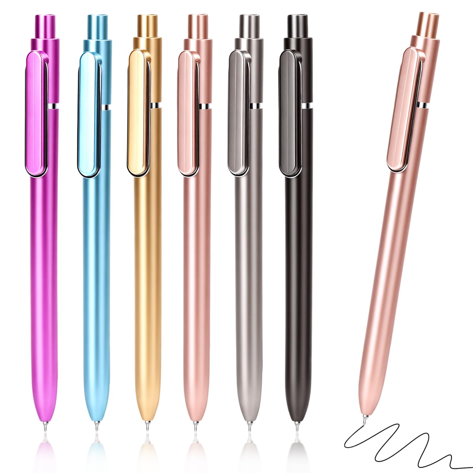 View 1 of 12 Pcs Black Gel Pens 0.5mm Gel Ink Pens Bulk Quick Drying Pens Colored