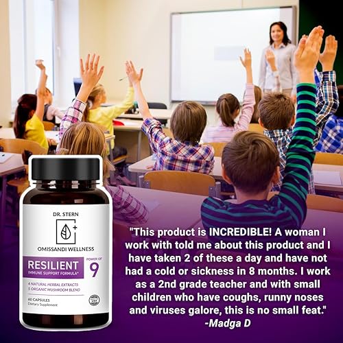 Miniatura 5 de Resiliente - Sistema de inmunización natural - Dr. Formulado para fortalecer tus defensas  WMezcla de seta orgánica, ecinácea, astragalus, olegano y