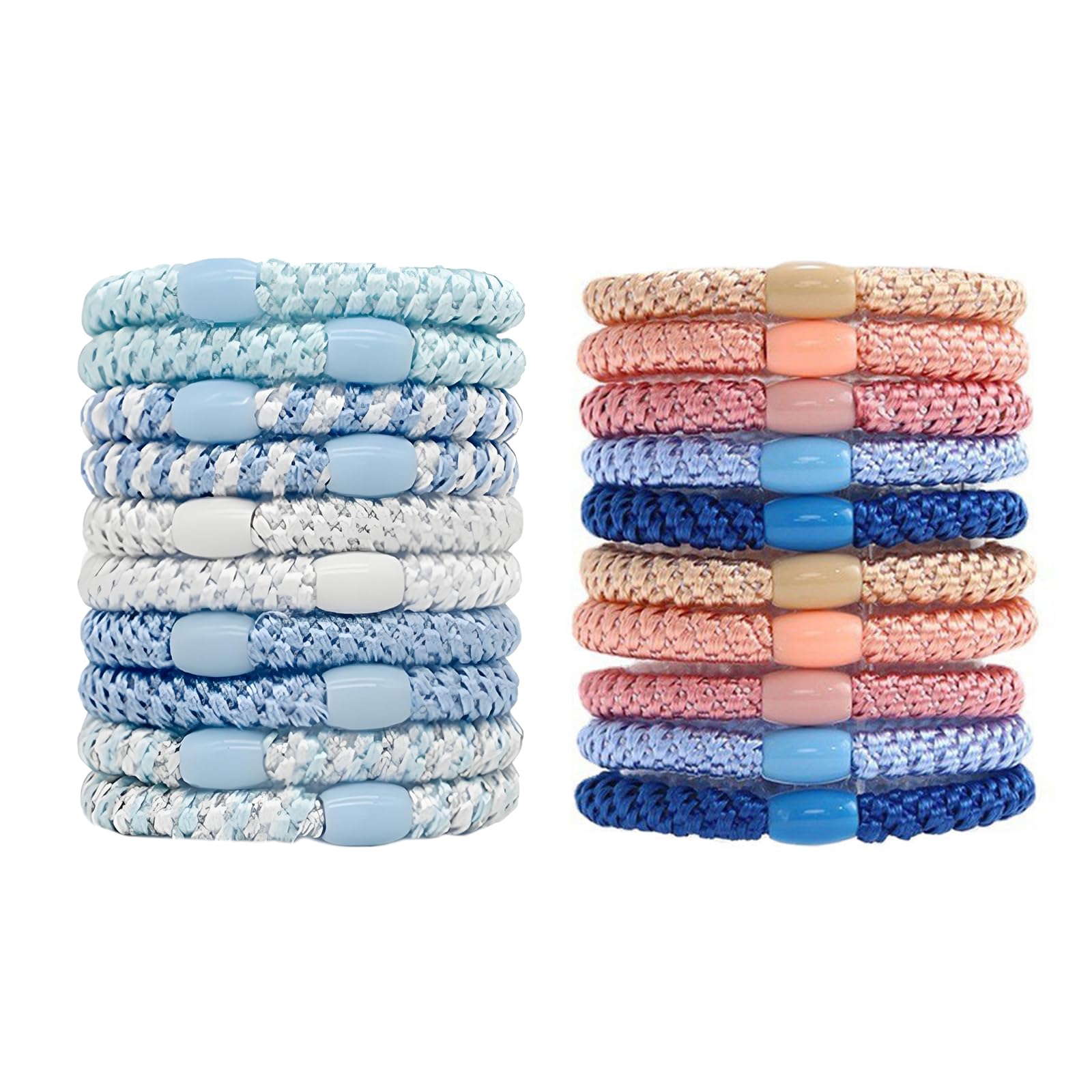 UCFBWO 20 Stück Haargummi Damen, Haargummis Mädchen, Elastisch Zopfgummi, Haargummi Armband für Frauen/Mädchen, Dickes und Lockiges Haar