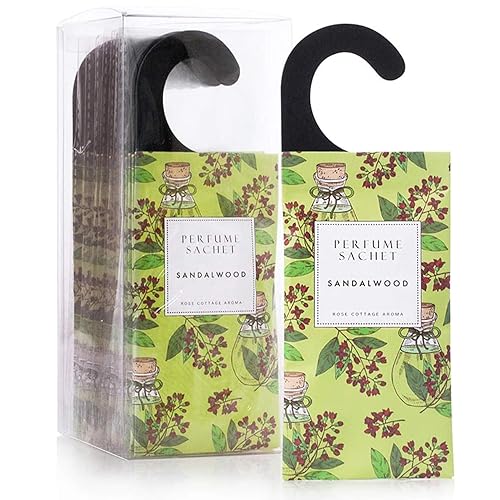 ROSE COTTAGE Large 12 Packs Sandalwood Hanging Closet Deodorizer Air
