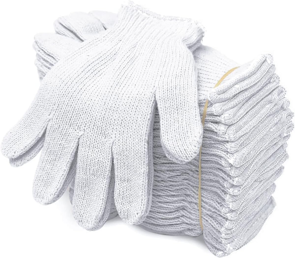 Cotton Work Gloves,12 Pairs String Knit Cotton Gloves Liners for BBQ, Grilling, Gardening, Painting, Men&Women