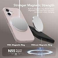 Vista 494 de GONEZ Funda de silicona para iPhone 15 Pro Max, compatible con Magsafe, protector de cámara + protector de pantalla, forro de microfibra suave Negro