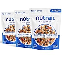 Vista 11 de Low Karb Keto Blueberry Nut - Granola saludable para desayuno, cereal, snacks y comida saludable, 0.1 onzas (3g) de carbohidratos netos, almendras