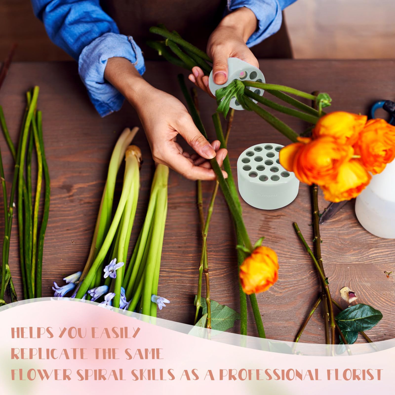 Ikebana Spiral-Stielhalter – Transparenter Blumenhalter Für Vasen. Hält Stiele Fest, Perfekt Für DIY-Arrangements & Getrocknete Blumen.