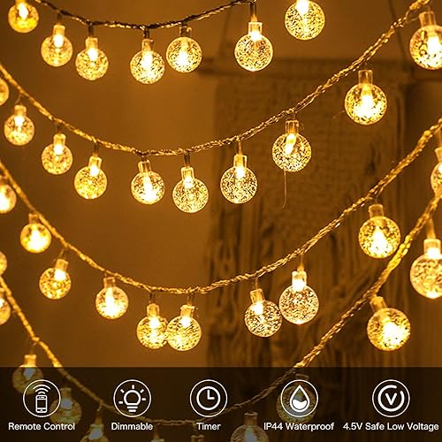 Miniatura 3 de Guirnalda de luces de Navidad que funcionan con pilas, 1 paquete de 16 pies, 40 luces LED parpadeantes de 8 modos con temporizador control remoto