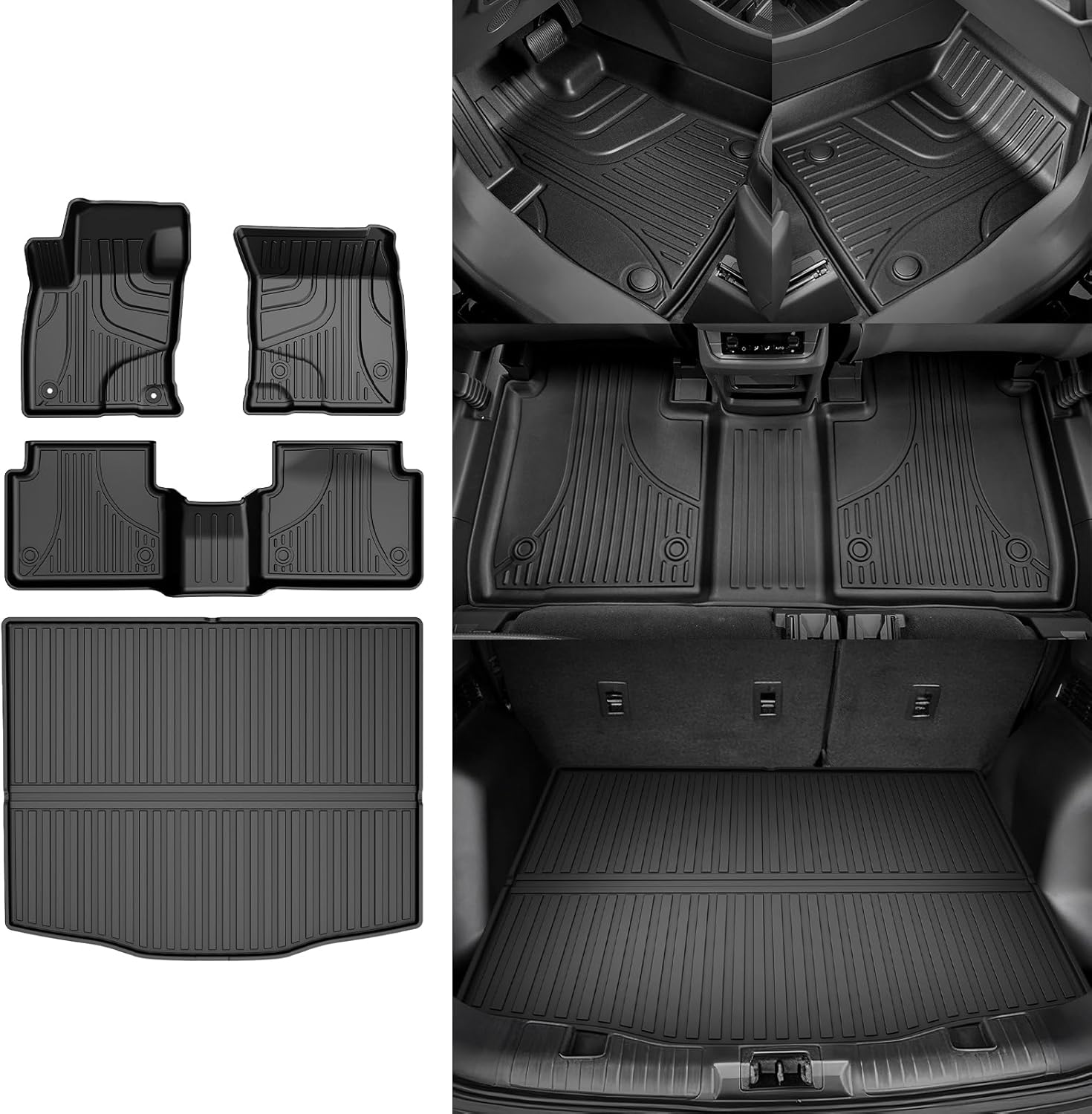 AOMSAZTO Cargo Liner & Floor Mats for Ford Escape 2020-2026 - 1st and 2nd Row All Weather Protection Car Liner Interior Accessories (Not for Hybrid)