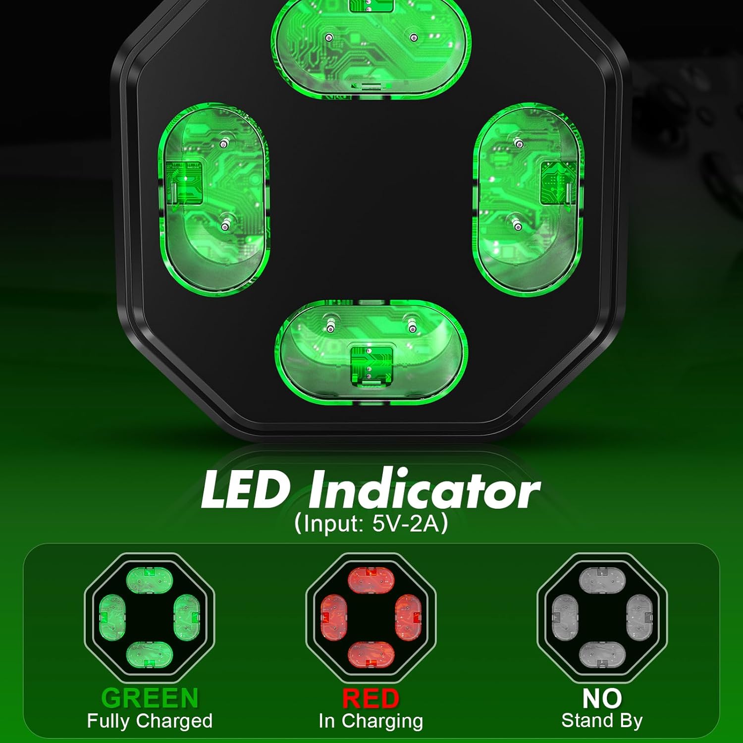 4 Pack Rechargeable Batteries for Xbox Series X|S Controller,Charger Dock with 4 x 3600mWh NiMH Battery for Xbox One/Xbox Series X|S,Xbox One S/X/Elite Wireless Controller - Image 7