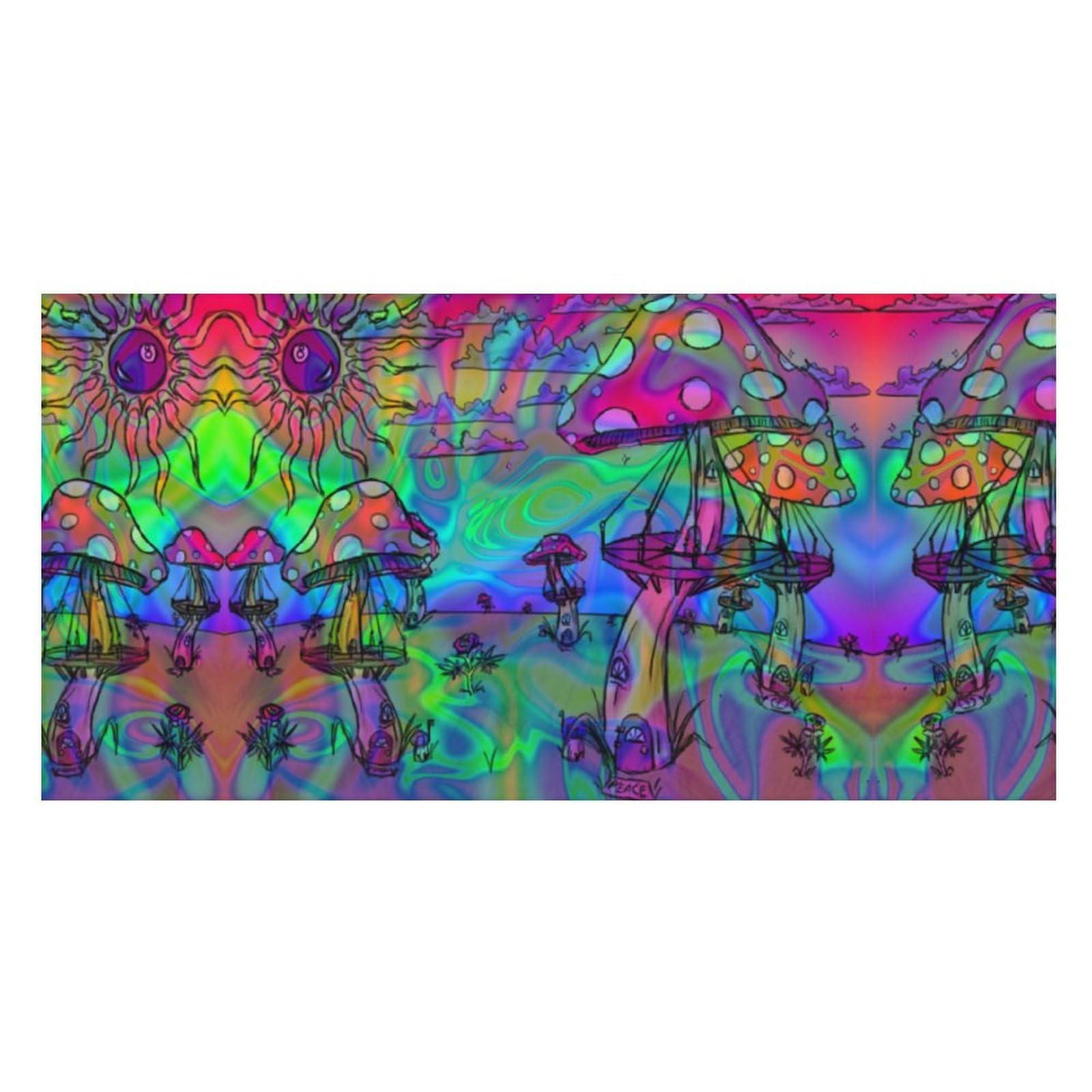 LEDFCVSU Beach Towel, Psychedelic Trippy Mushroom Bath Towel, Pool Towel Great for Gym Swimming 80 X 160cm