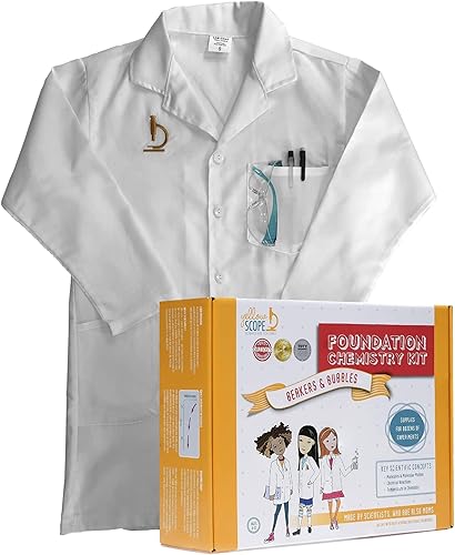 YELLOW SCOPE Kit de química de la base experimentos divertidos y educativos de cienciaSTEM para niños y niños (mediano - tamaño de ropa 10) paquete