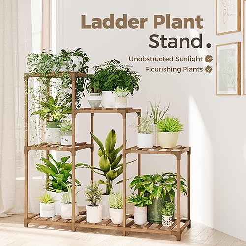 Miniatura 41 de Bamworld - Soporte grande de maderas para plantas de exterior, macetero grande para sala de estar, patio, balcón y jardín